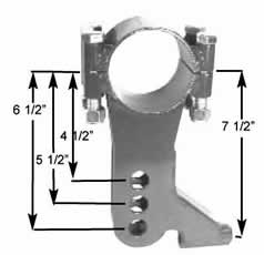 Trailing Arm / Shock Mount, Clamp-On, 3 Hole